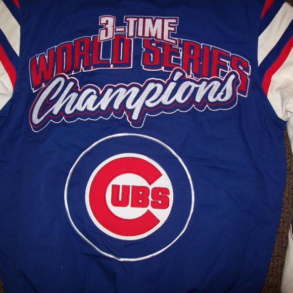 CHICAGO CUBS 3 TIME WORLD SERIES CHAMP JACKET S M XL